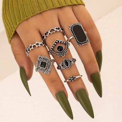 Personality Black Gem Ring