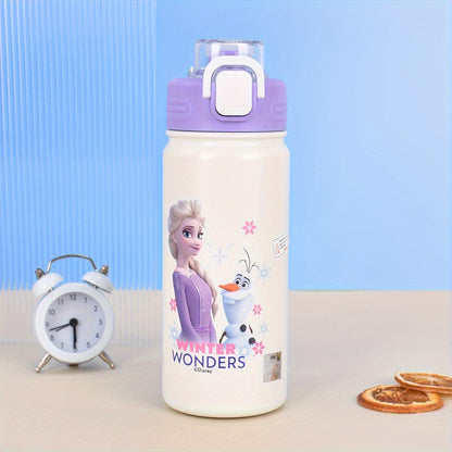 UME Disney-Themed Stainless Steel Insulated Water Bottle with PP Lid - Cartoon Character Design, Leakproof, One-Hand Operation, Safety Lock Feature - BPA Free, Non-Toxic, Portable for Outdoor Activities