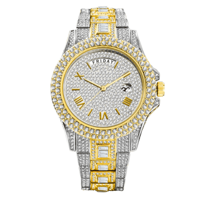Montre entièrement sertie de cristaux glacés