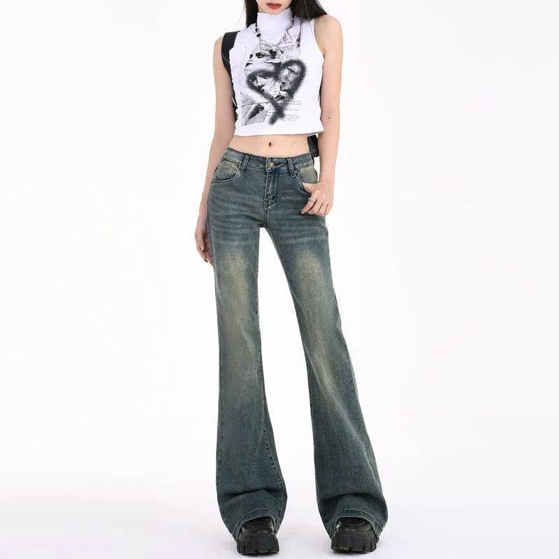 High Street Hot Girl Loose Retro Skinny Baggy Jeans Pant For Women