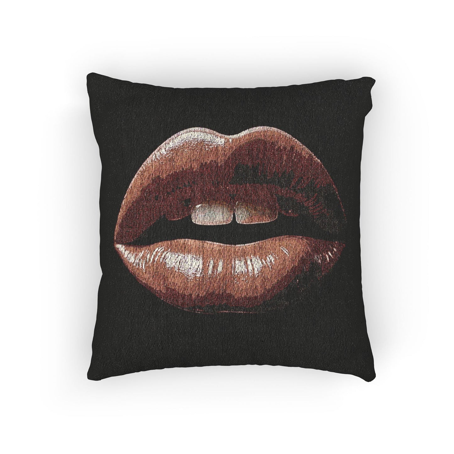 Kiss Design Woven Pillow | Lip Print Accent Pillow