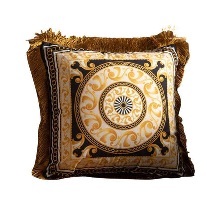 Pillow Sofa High-grade Sense Tassel Light Luxury style-gold rimmed Pillows