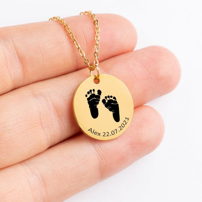 Custom Actual Feet Print Necklace