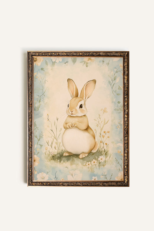 SPRING RABBIT, BRONZE VINTAGE FRAME