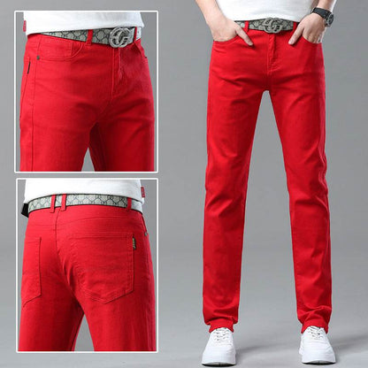 Men Fashion Brands Stretch Slim Fit Skinny Denim Pants jeans Trouser