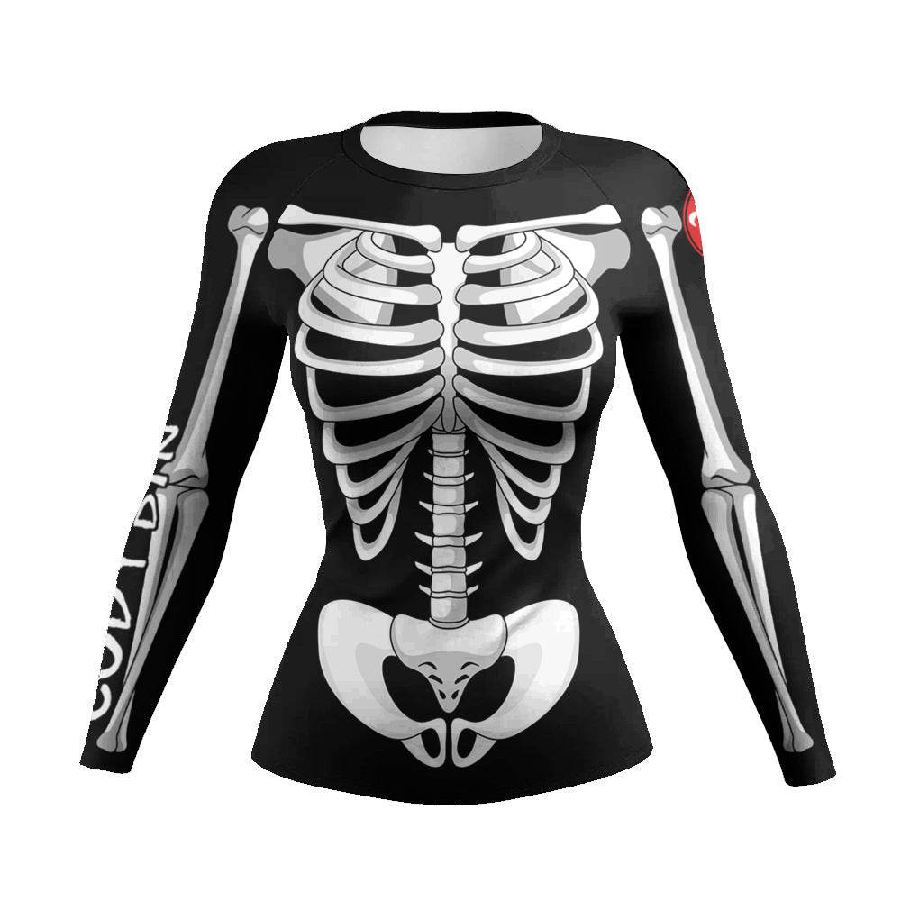 Printed Slim Fit Long Sleeve Workout Tops for Women