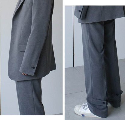 Men's Mid Waist loose Straight leg trouser