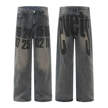High Street American Washed Distressed Baggy Denim Baggy Jeans Pant Pant unisex