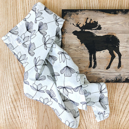 B&W Crinkled Flour Sack Tea Towels - Set/3
