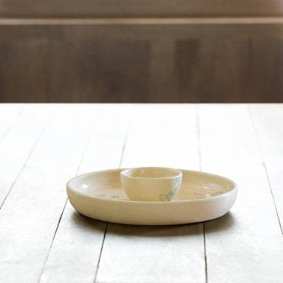 Handcrafted Ceramic Chip And Dip Bowl  Stylish Serving Bowl For Parties  Gatherings