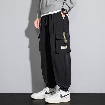 Plus Size Men's Workwear Bag Fall Loose Tappered Cargo Pant trouser