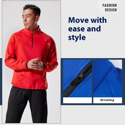 Half Zipper Long Sleeve Workout Top Outdoor Running Quick-drying Gym Shirt