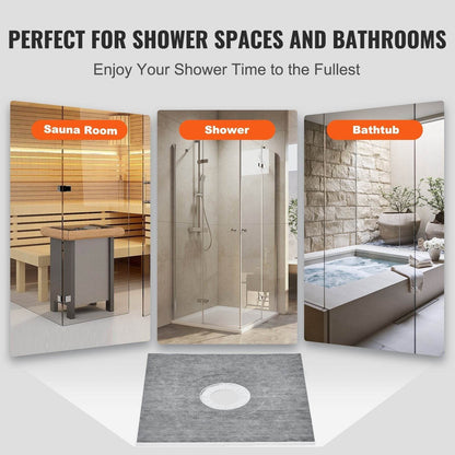 Shower Curb Kit, 36x36 Shower Pan Kit With 6.3 Central Drain, Lightweight EPS Shower Installation Kits With 2 Waterproof Cloths, Shower Pan Slope Sticks Fit For Bathroom