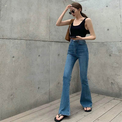 Retro Bootcut Jeans Women's Thin Section High Waist Slim Fit