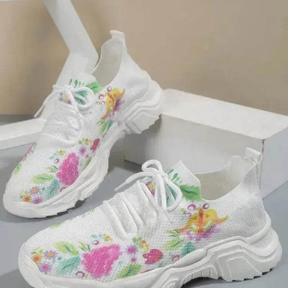 Chaussures de course pour femmes Flower Sports Baskets plates tendance