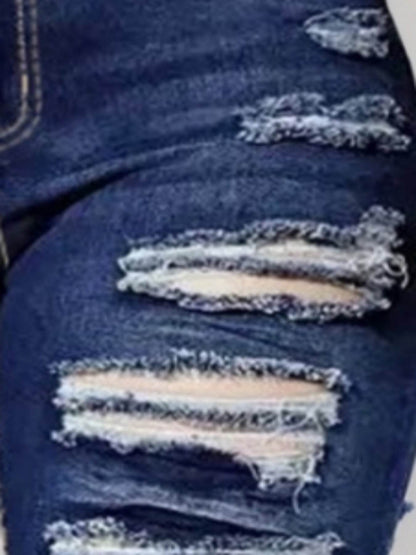 2025 Women's Ripped Tight Cropped Pants, New High Stretch Jeans, Fashionable And Versatile Street Style, Slim Fit Design, Women's Jeans And Clothing