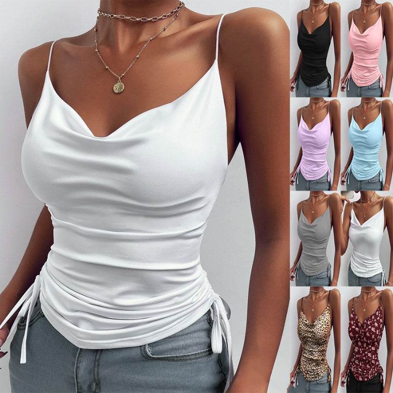 Spaghetti Strap Tops V-neck Camisole top Women Summer top
