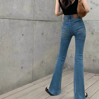 Retro Bootcut Jeans Women's Thin Section High Waist Slim Fit