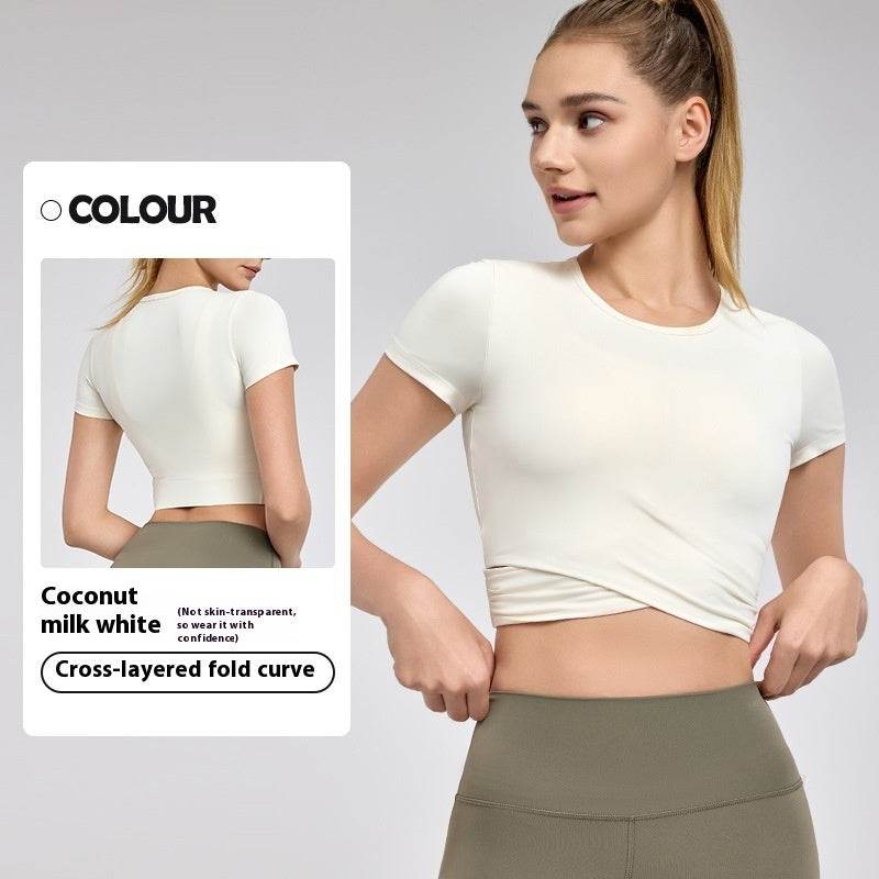 Fashion Short Sleeve Crop Workout Top for Women Yoga Crop Top