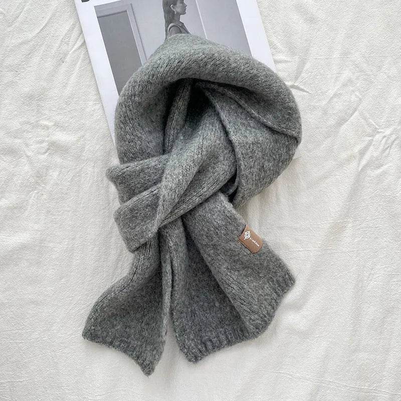 Women's Sweet Version Fleece Solid Scarf Autumn And Winter