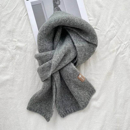 Women's Sweet Version Fleece Solid Scarf Autumn And Winter