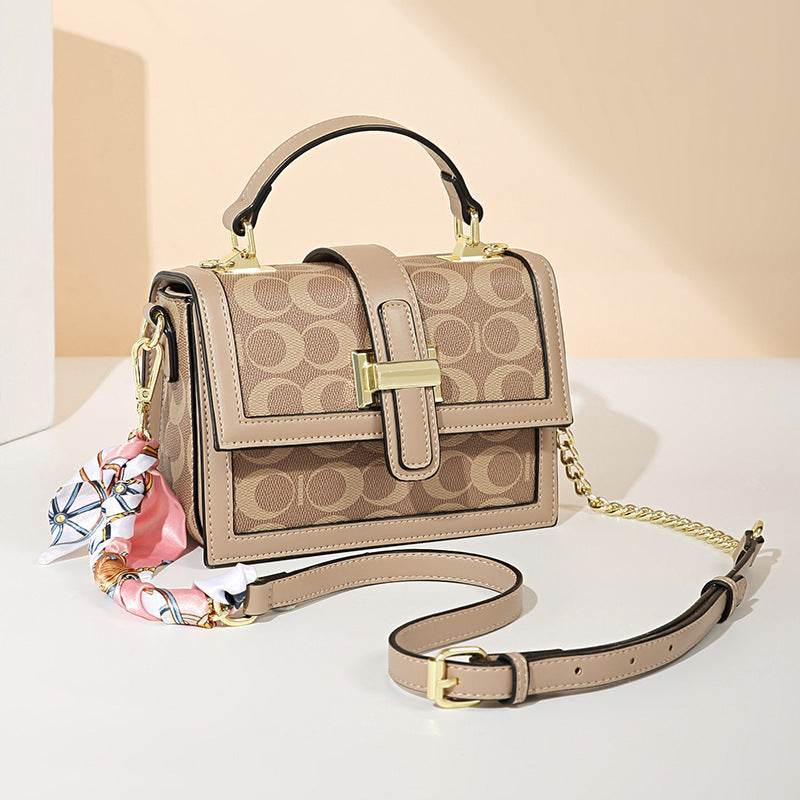 Vintage Printed PVC leather Shoulder Crossbody Bag for women