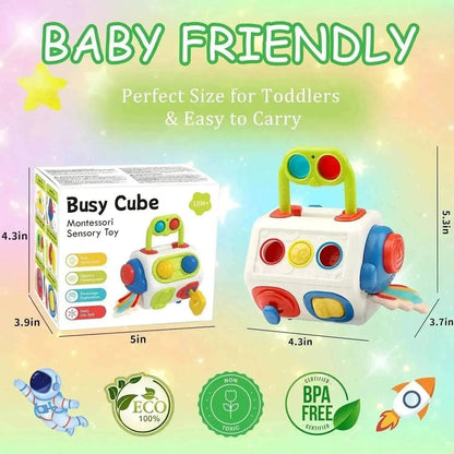 9 In 1 Busy Cube Baby & Toddler Montessori Sensory Toy