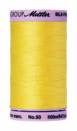 Mettler  Silk-Finish 50wt Solid Cotton Thread 547yd/500M Lemon Zest