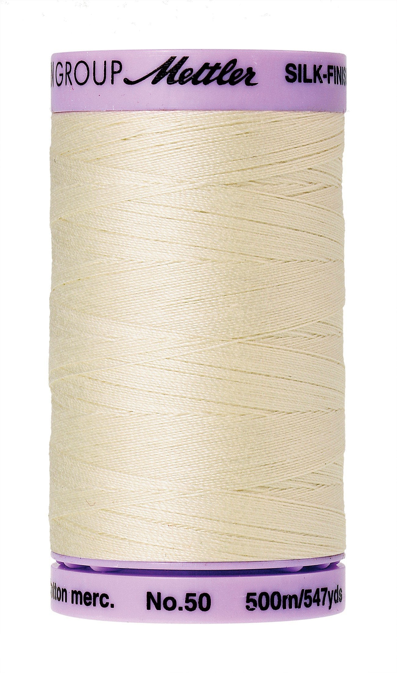 Mettler  Silk-Finish 50wt Solid Cotton Thread 547yd/500M Antique White