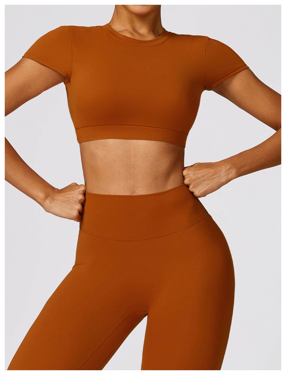 Women 2pcs Workout Gym Outfit Sport Running Fitness wear Pant and crop Top