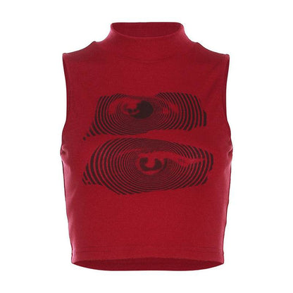 Summer New Women's Clothing Street Letters Printed Cropped Tank Top Women