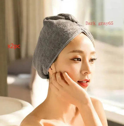 Women's Microfiber Hair Dryer Cap Absorbent Hair Towel.