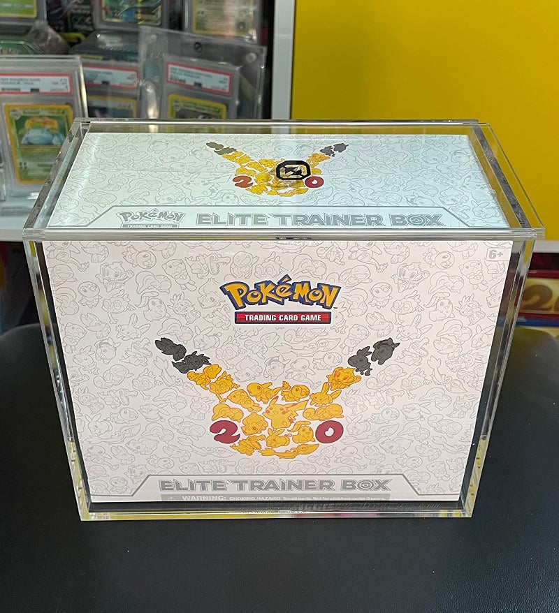 Boîte Dresseur d'élite Pokémon ETB avec couvercle coulissant Anti-UV - Protecteur Acrylique EVORETRO 4.0MM (Paquet de 12)