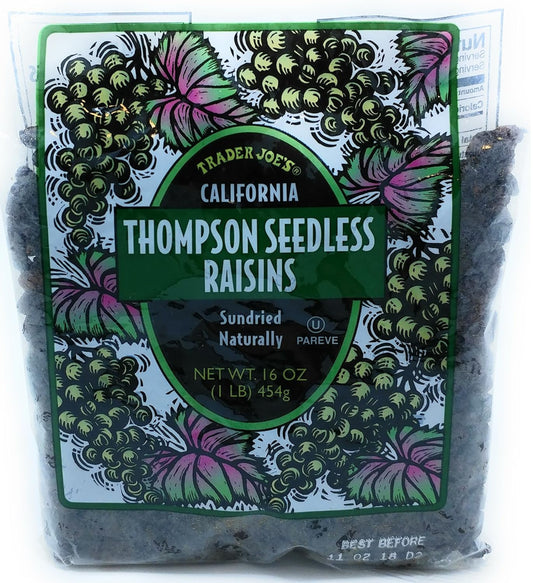 Raisins de Corinthe sans pépins Thompson de Californie, 454 g, de Trader Joe's