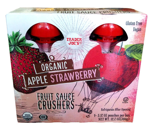 Compotes de fruits biologiques Trader Joe's, pomme-fraise, 360g