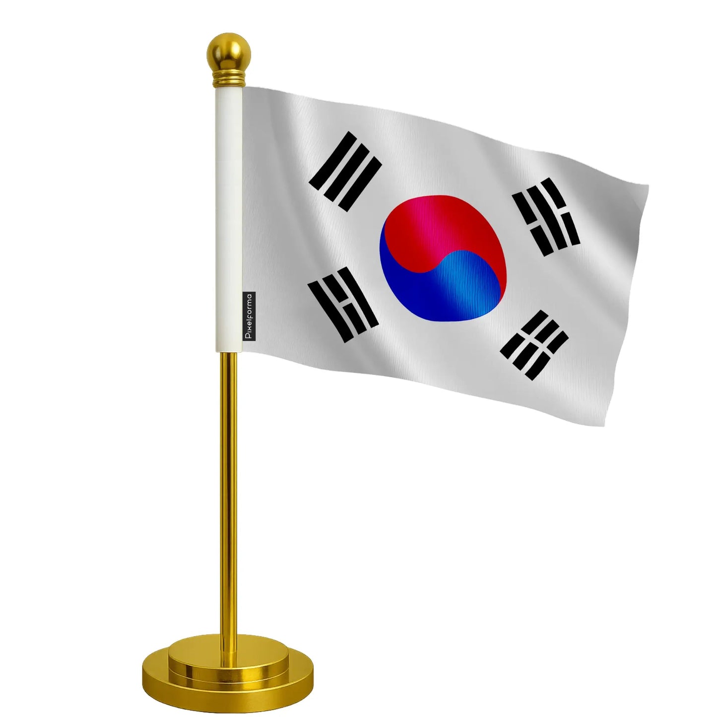 Drapeau De Bureau De La Corée Du Sud – Polyester – Socle Acier Inoxydable