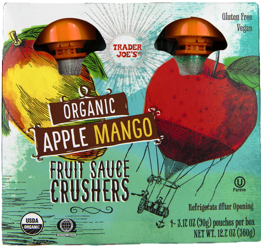 Compotes de Fruits Bio Écrasées Trader Joe's, Pomme Mangue, 360g