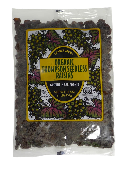 Raisins secs biologiques sans pépins Thompson de Trader Joe's, 454 g