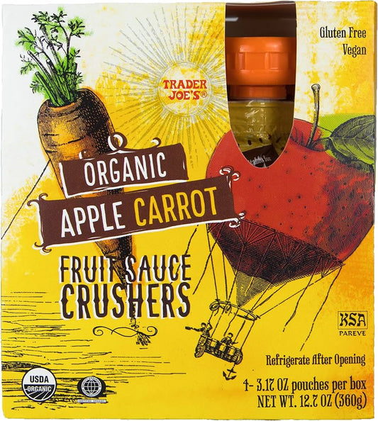 Purée de fruits biologique Trader Joe's Crushers, pomme carotte, 360g