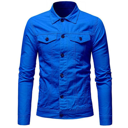 Solid color denim jacket shirt Jeans