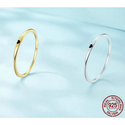 925 Sterling Silver Heart Wedding Band - Symbol Of Love, Stackable Promise Ring In 2 Colors (Size 5-10)