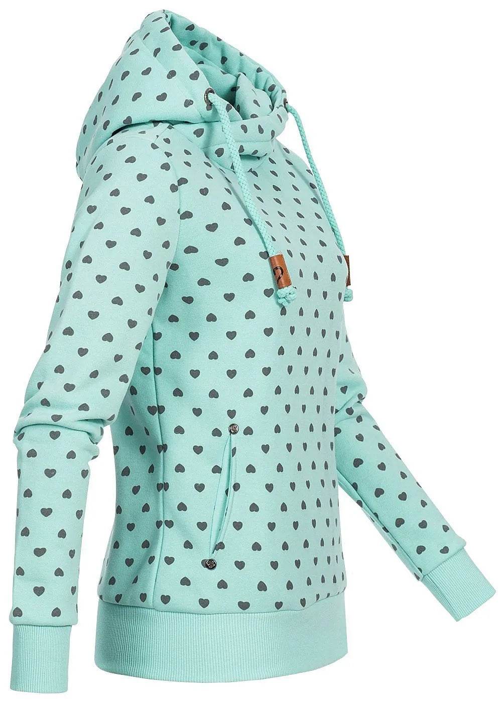 Women Printed loose hooded sweatshirt