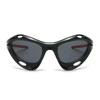 Fashion Large Frame Cat Eye Personality Hollow Out Cycling Sunglasses for Men