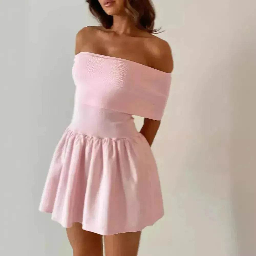 Robe patineuse mini asymétrique pour femmes, style européen et américain, pour les vacances à la plage, les soirées cocktail
