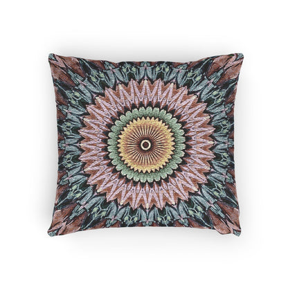 Mandala Sunburst Woven Pillow | Boho Geometric Decorative Cushion Cover
