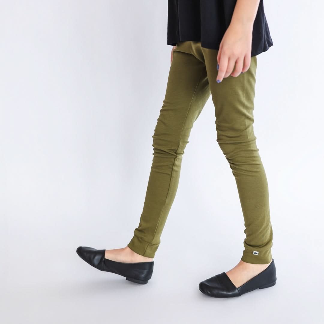 Youth Bamboo Leggings | Terracotta Rib