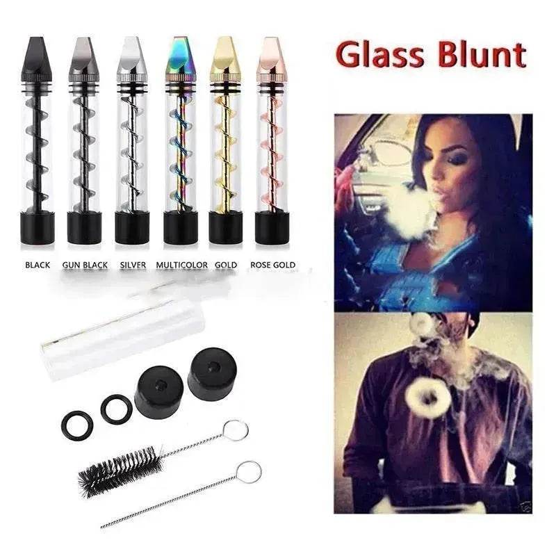 Creative And Simple Dry-burning Atomizer Spiral Pipe Glass Blunt