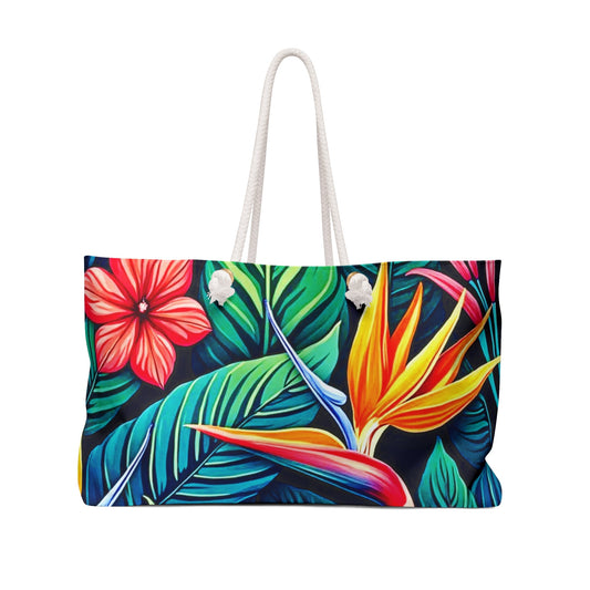 Sac de voyage Tropical Hibiscus Floral | Feuilles d'Oiseau de paradis, Grand sac fourre-tout