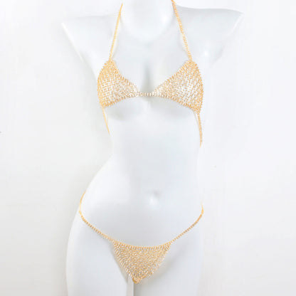 Rhinestone Underwear Body Chains Suit