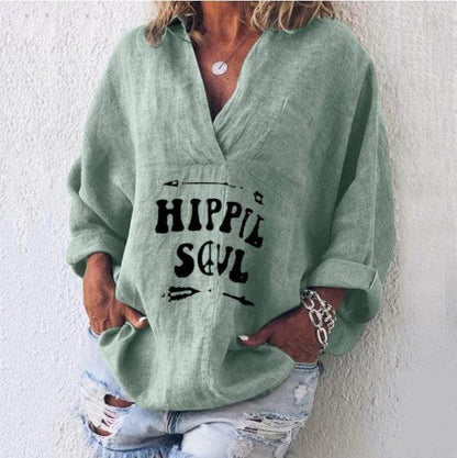Casual Summer Cotton blend pocket women blouse  top